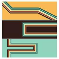 retro vintage Anos 70 estilo listras fundo poster linhas. formas vetor Projeto gráfico Década de 1970 retro fundo. abstrato à moda Anos 70 era linha quadro, Armação ilustração. abstrato simples geométrico onda linhas conjunto