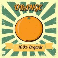 vintage estilo poster com laranja. vetor