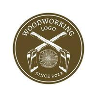 madeira trabalhando vintage logotipo Projeto vetor