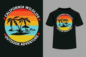 Califórnia animais selvagens ao ar livre aventura tipografia camiseta design.eps vetor