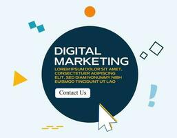 digital marketing elementos com espaço para texto, procurar motor otimização social meios de comunicação modelo Projeto vetor