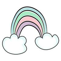 ilustração do uma nuvem com uma arco Iris dentro a fundo vetor