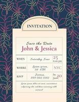 vintage convite modelo. velho clássico estilo. Projeto para casamento, cumprimento cartão, anúncio, rótulo, poster ou bandeira vetor