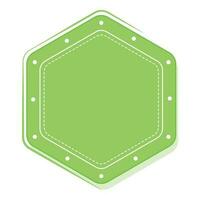 verde esvaziar hexágono forma rótulo ou quadro, Armação em branco fundo. vetor