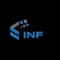 inf carta logotipo Projeto em Preto fundo. inf criativo iniciais carta logotipo conceito. inf carta Projeto. vetor