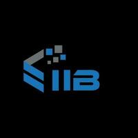 design de logotipo de carta iib em fundo preto. conceito de logotipo de letra de iniciais criativas iib. design de letras ib. vetor