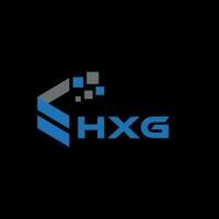 design de logotipo de carta hxg em fundo preto. hxg conceito de logotipo de letra de iniciais criativas. design de letra hxg. vetor