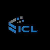 design de logotipo de carta icl em fundo preto. conceito de logotipo de letra de iniciais criativas icl. design de letra ic. vetor
