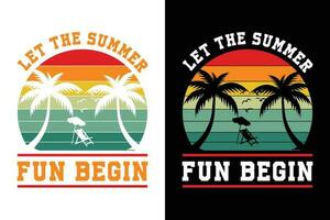 verão camiseta projeto, verão de praia período de férias Camisetas, verão surfar camiseta vetor Projeto