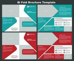 design de modelo de folheto de duas dobras vetor