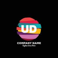 ud inicial logotipo com colorida modelo vetor. vetor