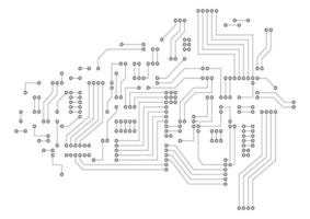 placa de circuito futurista em fundo branco. conceito de tecnologia digital. vetor