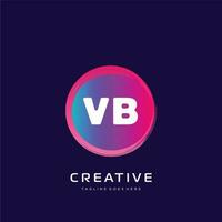 vb inicial logotipo com colorida modelo vetor. vetor