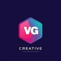 vg inicial logotipo com colorida modelo vetor. vetor