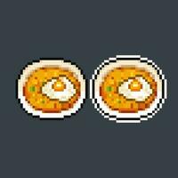 frito arroz dentro pixel arte estilo vetor