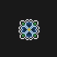 mini azul flor dentro pixel arte estilo vetor