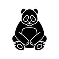 ícone de glifo do grande panda preto vetor