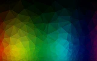 escuro multicolorido, layout poligonal abstrato de vetor de arco-íris.