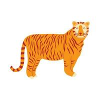 tigre é de pé. vetor mão desenhado isolado animal