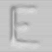 carta alfabeto ilusão com linhas ondas vetor