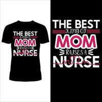 a melhor tipo do mãe sobe uma enfermeira camiseta Projeto vetor