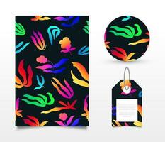 colorida desatado floral padronizar com gradiente estilo. adequado para papel de parede, invólucro papel, fundo, tecido, bandeira, poster, vestuário, marcação, e cartão Projeto vetor