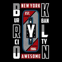 Novo Iorque Brooklyn texto ,logotipo, modelo vetor Projeto