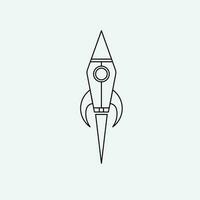 linha arte foguete ícone logotipo vetor minimalista projeto, espaço símbolo Projeto.