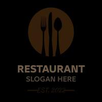 restaurante logotipo com colher e garfo ícone, moderno conceito do cores. vetor