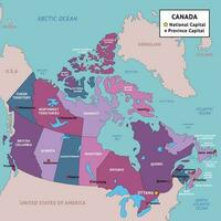 colorida país mapa Canadá vetor