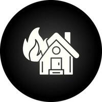 ícone de vetor de casa em chamas