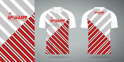 vermelho branco jérsei esporte uniforme camisa Projeto modelo vetor