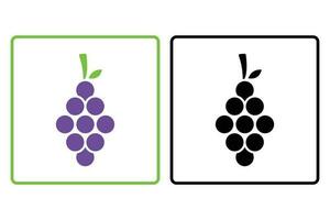 uvas fruta ícone ilustração. ícone relacionado para frutas. sólido ícone estilo. simples vetor Projeto editável