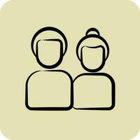 ícone casal. relacionado para família símbolo. glifo estilo. simples Projeto editável. simples ilustração vetor