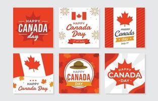 Feliz dia do Canadá cartões comemorativos vetor