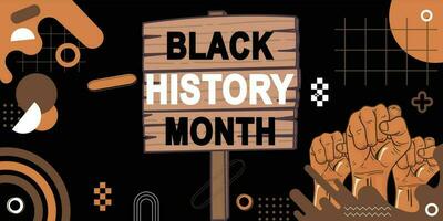 banner de fundo do mês da história negra vetor