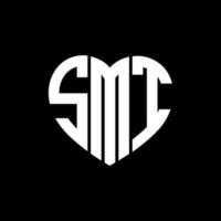 smt criativo amor forma monograma carta logotipo. smt único moderno plano abstrato vetor carta logotipo Projeto.