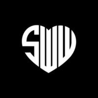 sww criativo amor forma monograma carta logotipo. sww único moderno plano abstrato vetor carta logotipo Projeto.