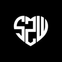 szw criativo amor forma monograma carta logotipo. szw único moderno plano abstrato vetor carta logotipo Projeto.