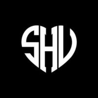 shv criativo amor forma monograma carta logotipo. shv único moderno plano abstrato vetor carta logotipo Projeto.