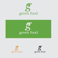 modelo de design de logotipo de comida verde vetor