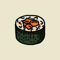 Prêmio vetor mão desenhar Sushi conjunto para japonês cozinha restaurante