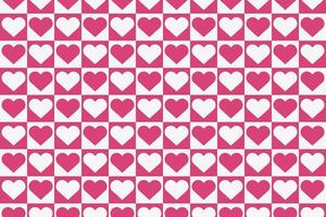 Rosa e branco tecido de algodão coração desatado padronizar. xadrez amor fundo para dia dos namorados dia. abstrato quadra corações mosaico. vetor