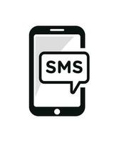 mensagem SMS ícone isolado em branco fundo vetor