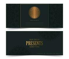 modelo de cartão de convite de emblema de ouro de luxo vetor