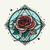 rosas flor desenhado à mão logotipo Projeto ilustração vetor