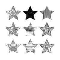 Preto estrelas rabisco conjunto vetor