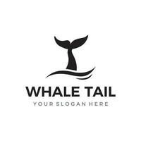 baleia mamífero rabo animal logotipo modelo Projeto com água ondas conceito. vetor