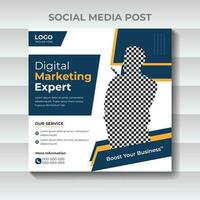 modelo de design de postagem de mídia social de marketing de negócios digitais vetor