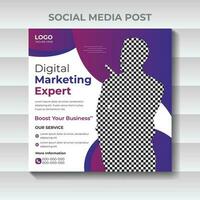 modelo de design de postagem de mídia social de marketing de negócios digitais vetor